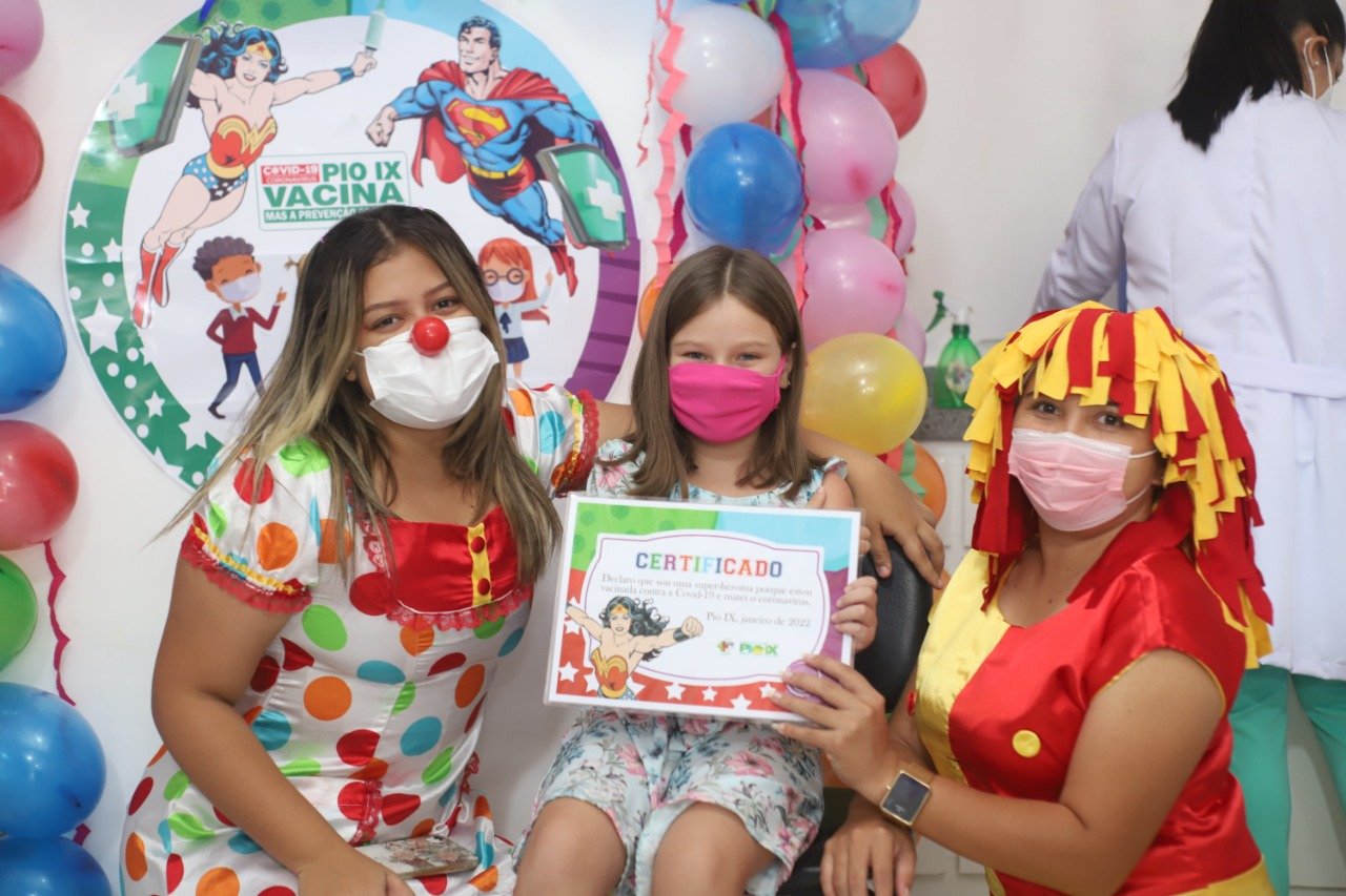 Pio IX inicia vacinação de crianças de 5 a 11 anos contra a Covid-19