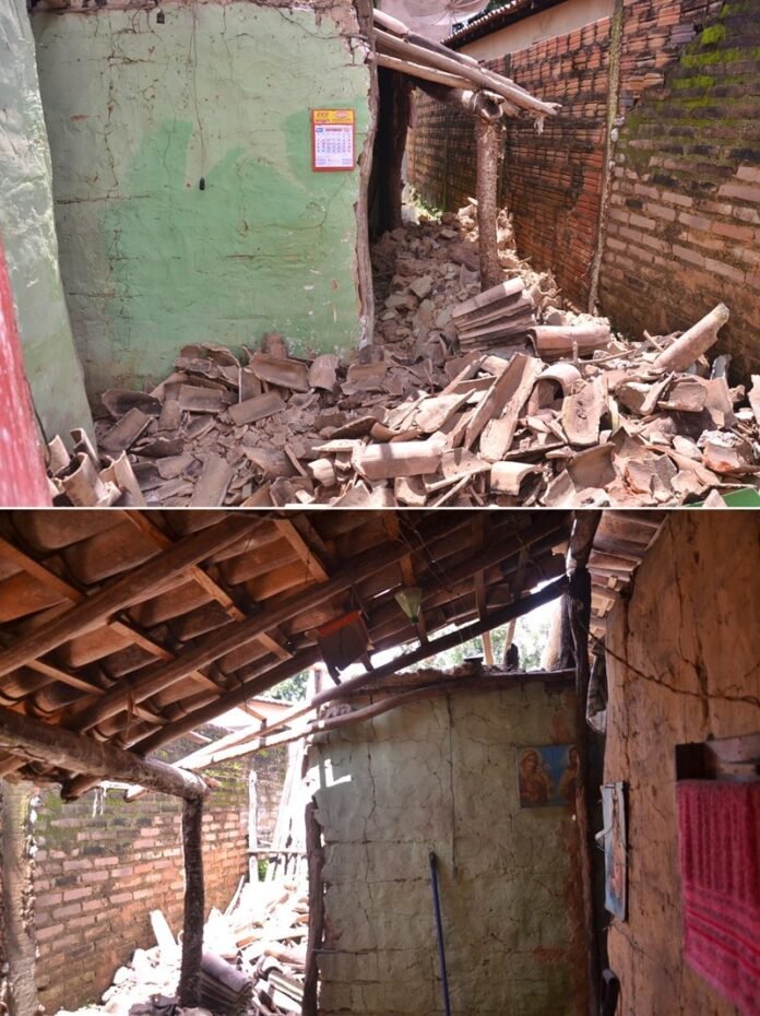 Parte de casa desaba após fortes chuvas no Piauí; família faz campanha para reconstruir