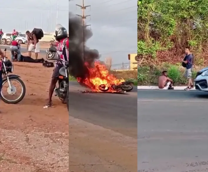 Homem tem corpo queimado após moto pegar fogo em acidente no Piauí Homem tem corpo queimado após moto pegar fogo em acidente no Piauí