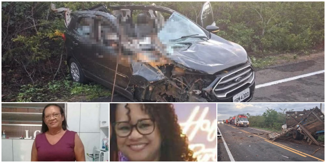 Mãe e filha de Vera Mendes morrem em grave acidente na PI-143 entre Oeiras e Colônia do Piauí