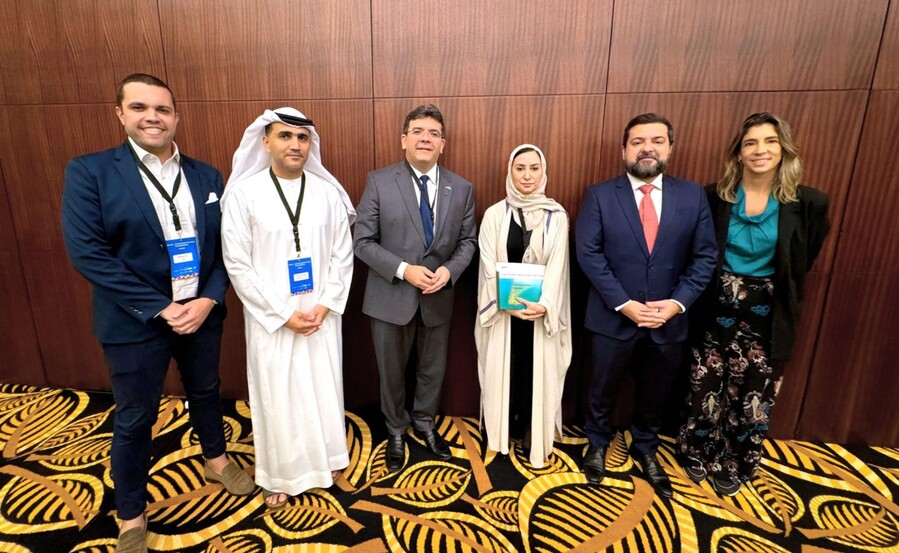 Rafael Fonteles apresenta fundos de investimento do Consórcio Nordeste a empresários dos Emirados Árabes Foto: Juliana Oliveira