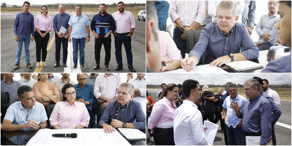 Governador em exercício Ricardo Paes Barreto autoriza obras de pavimentação e conhece projeto do aeroporto de Caruaru