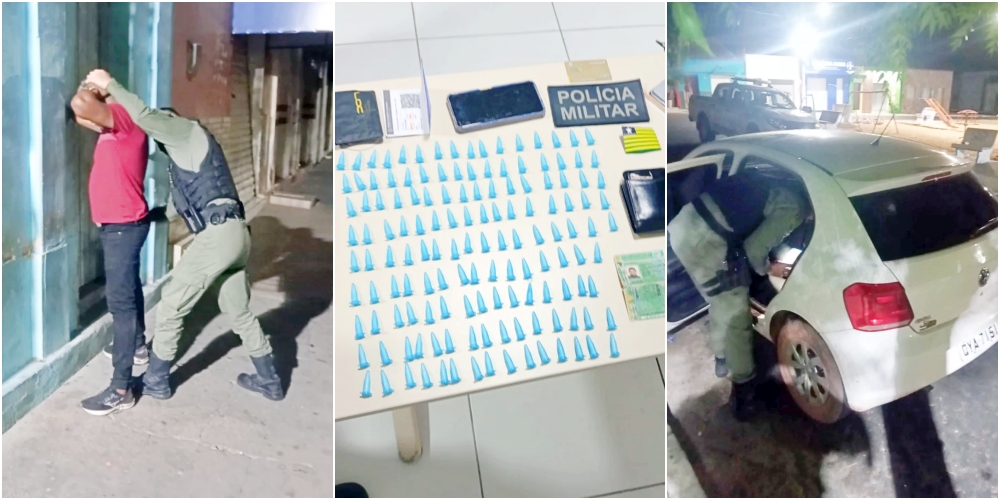 Polícia Militar apreende mais de 130 cápsulas de cocaína em Simões durante abordagem