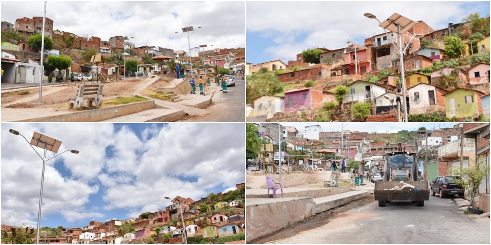 Praça do Bairro Paroquial recebe mutirão de limpeza e iluminação solar em Picos